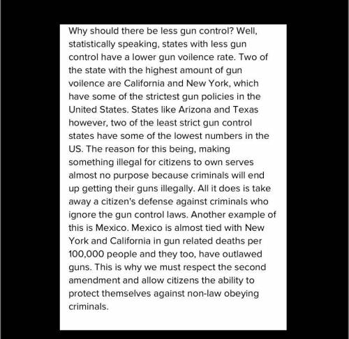 Is this a good essay for gun control?