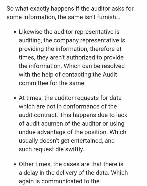 What are the consequences on the auditor if he auditor fails to report information??​