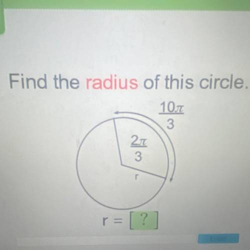 Find the radius of this circle.