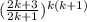 (\frac{2k+3}{2k+1})^{k(k+1)}