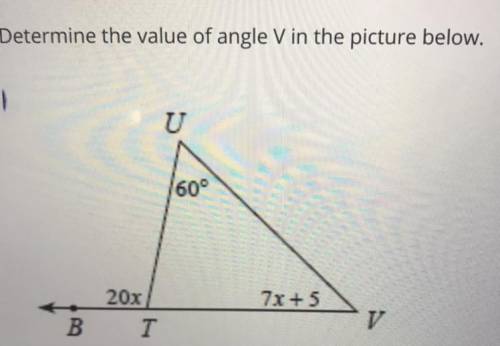 What is the value of angle v?