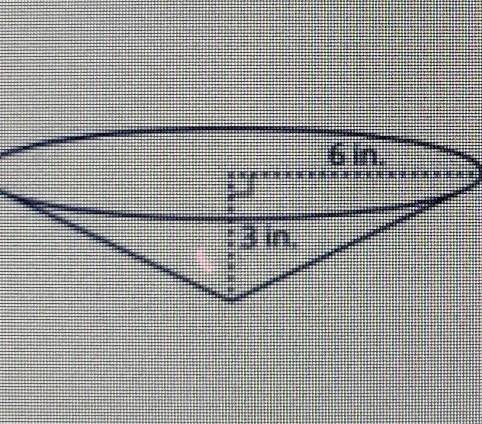 calculate the volume of each cone. Use 3.14 for π. Round the answer to the nearest hundredth if nec