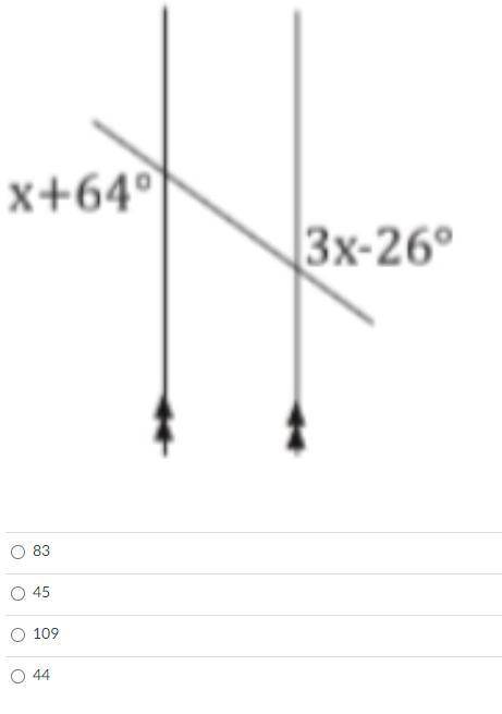 Solve for the missing angle.
***Remember these angles are equal to each other.