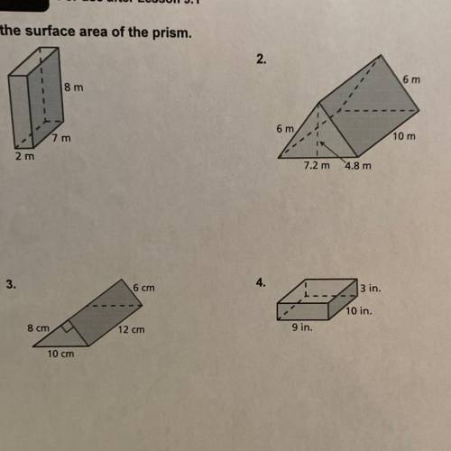 Please help! find the surface area of the prism