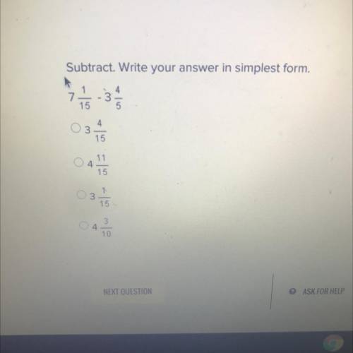 Subtract. Write your answer in simplest form