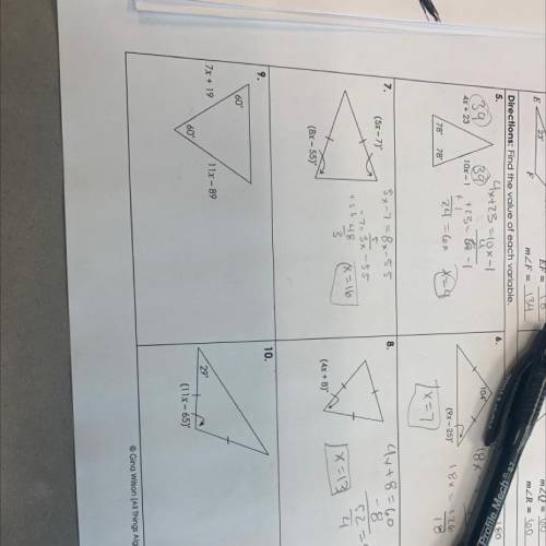 Gina Wilson unit 4 congruent triangles homework 3 9-10 help plzzz