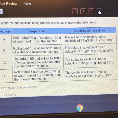 Rolf prepares four solutions using different solutes as shown in the table below.

Solution
Prepar