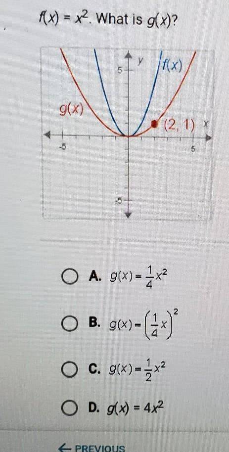 F(x) = x2. What is g(x)? ​