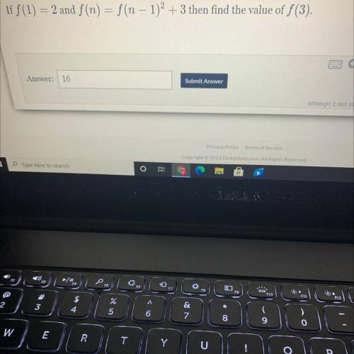 If f(1) = 2 and f(n) = f(n − 1)2 + 3 then find the value of f(3).