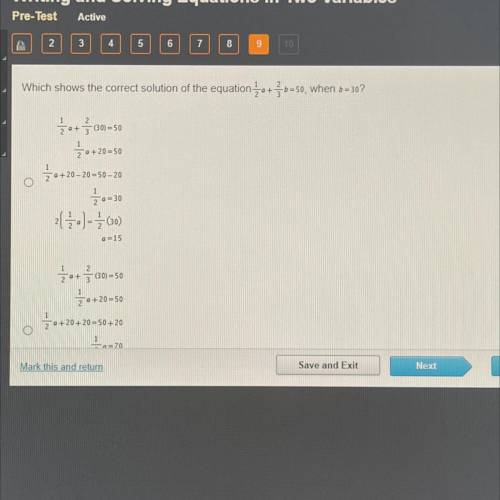 Which shows the correct solution of the equation