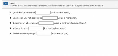 Fill in the blanks with the correct verb forms. Pay attention to the use of the subjunctive versus