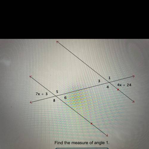 Find the measure of angle 1
I WILL GIVE BRAINLIEST TO THE CORRECT ANSWER
