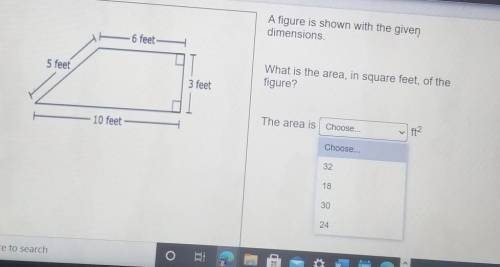 What is the area, in square feet, of the figure ? ​