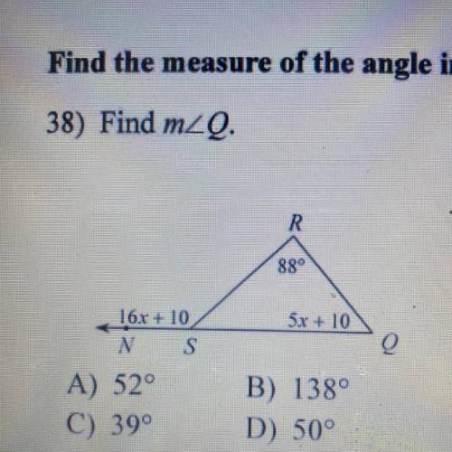 Find the measure of the angle indicated (URGENT/GIVING BRAINLIEST)