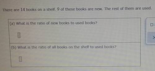 There are 14 books on a shelf. 9 of these books are new. The rest of them are used. (GIVING POINTS