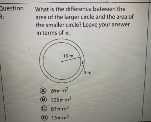 what’s the difference between the area of the larger circle and the area of the smaller circle? in