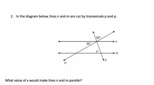 What value of x would make lines n and m parallel