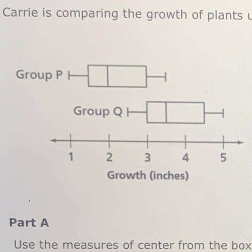 Carrie is comparing the growth of plants under natural and artificial light sources.

Part A
Use t