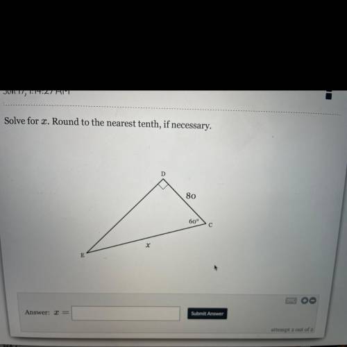 Solve for x round to the nearest tenth if necessary