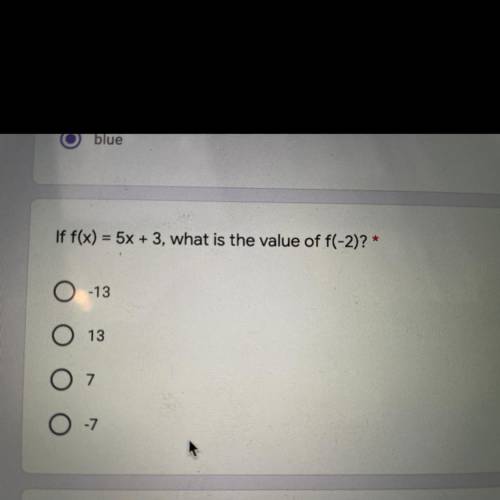 If f(x) = 5x + 3, what is the value of f(-2)?