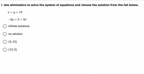 Use elimination to solve the system of equations and choose the solution from the list below.

Loo