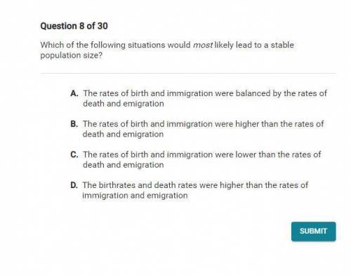 Which of the following situations would most likely lead to a stable population size?