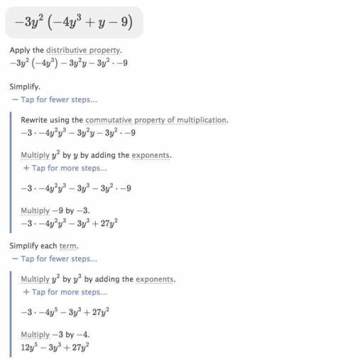 What is the product of -3y²(-4y³+y-9)​