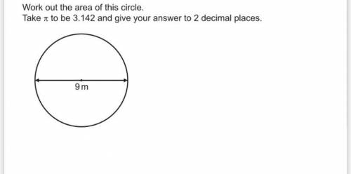 Work out the area of this circle. Take pie to be 3.142 and give your answer to 2 decimal places.