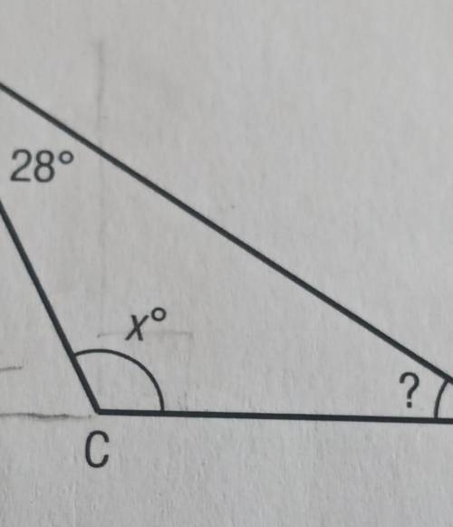 Help me with this math exercice please

if A=28° and C =×° si what is B=? ​