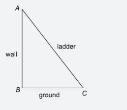 A ladder (line segment AC in the diagram) is leaning against a wall. The distance between the foot