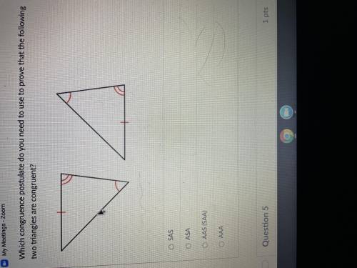 What congruent postulate is needed for these triangles