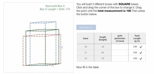You will build 3 different boxes with SQUARE bases. Click and drag the corner of the box to change