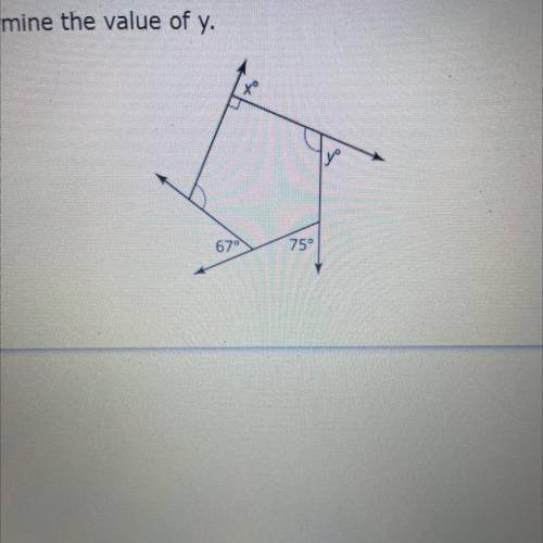 Consider the polygon shown. Determine the value of y.
67
75