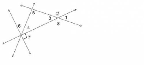 Identify complementary angles in the given figure.