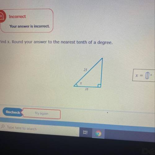 Find x round your answer to the nearest tenth of a degree PLZ HELP ASAP BRAINLIEST