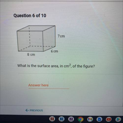 What is the surface area, in cm2, of the figure?