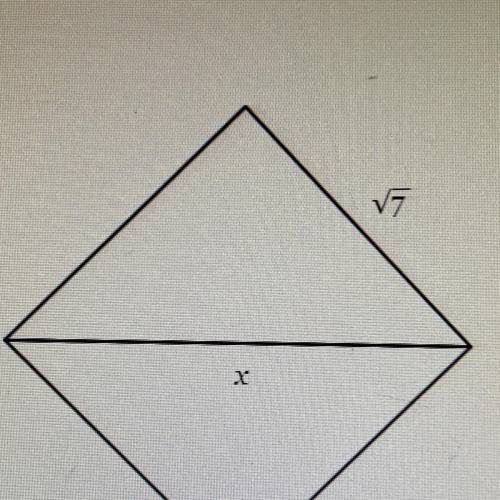 the figure below is a square . Find the length of side x in simplest radical form with a rational d