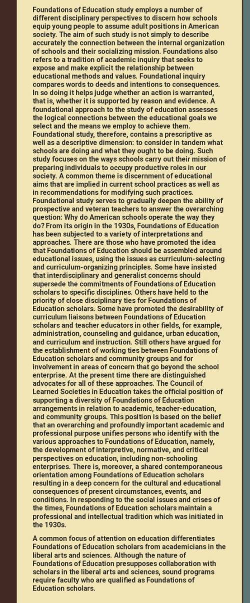 Explain foundation of education