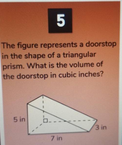 The figure represents a doorstop in the shape of a triangular prism. What is the volume of the door