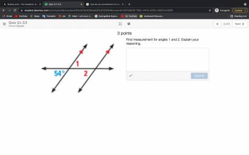 (PLEASE HELP)
Find measurement for angles for 1 and 2