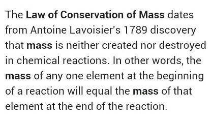 What is work and state the law of conservation mass?​