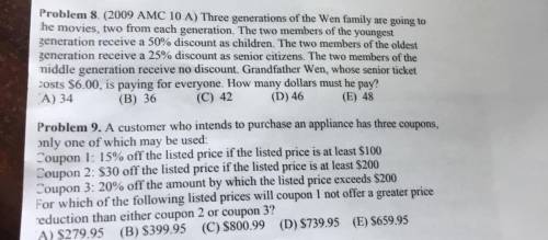 Hello, I need help with these 2 questions! Please show how you got your answer, thanks!