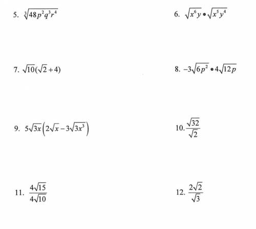 PLEASE HELP ME!!! I need to simplify these equations, not answer them.