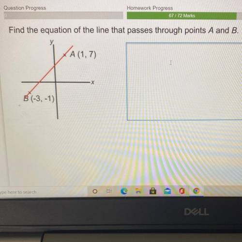 Find the equation of the line that passes through points A and B.