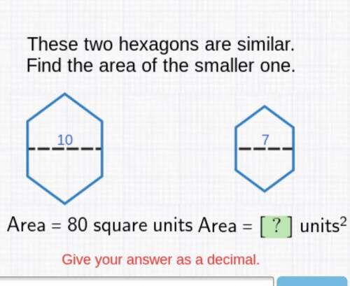 Find the area of the smaller hexagon
