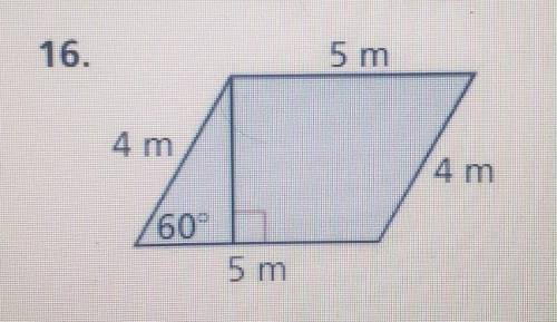 In Exercises 16, find the area of the figure. Round decimal answers to the nearest tenth. Show your