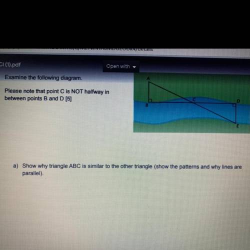 How do you prove that lines are similar in triangles if it is parallel? (look at photo)