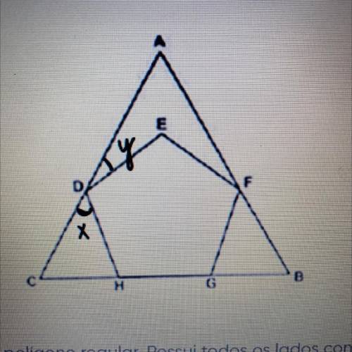 Na figura ao lado, ABC é um triângulo

equilátero e DEFGH é um pentágono regular.
Sabendo-se que D
