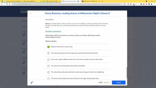 Answer the Question from Khan Academy Ela 8 - A Midnight's Summer Dream

It would be appreciated.