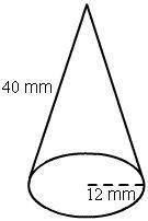 What is the surface area of this right circular cone?
A. 
B. 
C. 
D.